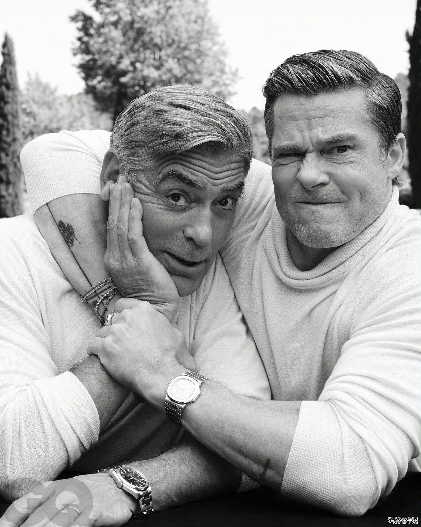 布拉德皮特和乔治克鲁尼登《GQ》杂志封面